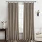 Dark Flax Pleated Natural Linen 95 Inch Long Curtains 2 Panel Set by PleatedDrapes
