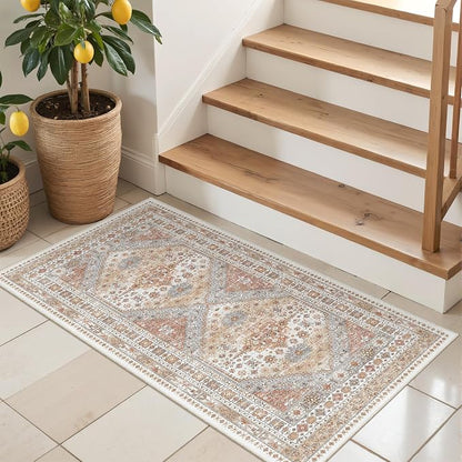 2x4 Washable Rug Runner for Bathroom, Entryway Rug, Hallway Runner for Bedroom by Restydon