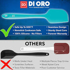 DI ORO Silicone Spatula - 600°F Heat-Resistant Rubber Kitchen Spatula for Baking, Scraping, & Mixing - BPA Free Nonstick Cookware Safe Flexible Utensil for Cooking - Seamless & Dishwasher Safe (Teal)