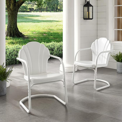 Crosley Furniture Tulip 2-Piece Outdoor Chair Set, Retro Metal Patio Chairs - Image 7