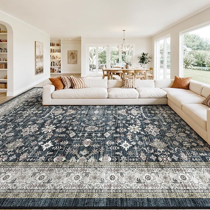 Washable 10x14 Area Rugs for LivingRoom Bedroom | Low Pile; Non Slip;Machine by WelcometoBabovid