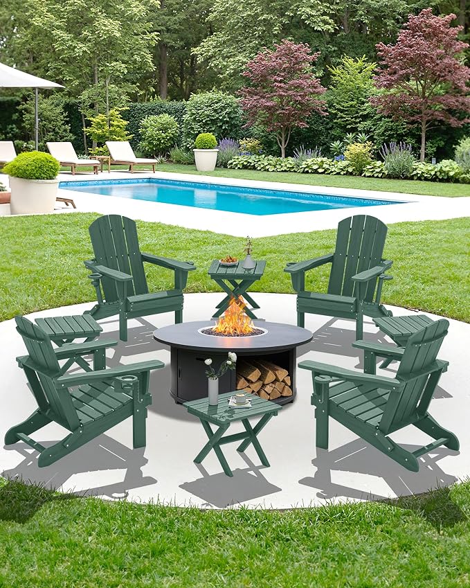 SERWALL Folding Outdoor Side Table Set of 4, Small Adirondack Side Table - Image 11
