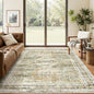 Soalmost 5x7 Area Rug Green/Orange Low Pile Washable Trendy Faded Style Rug | by Soalmost