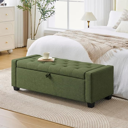 Huatean Home 48" Ottoman with Storage, Storage Ottoman Bench with Safety Hinge - Image 4
