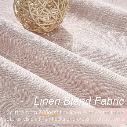 Topfinel Pink Linen Curtains 120 Inches Long - Image 2
