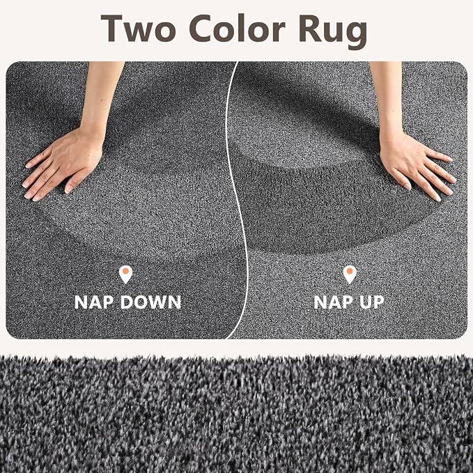 2x8 Black/White Runner Rug Washable Non-Slip - Image 9