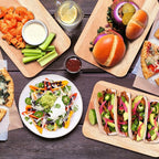 Patelai 12 Packs Wooden Cutting Board Set with Handles Large Kitchen Serving Plain Chopping Board Bulk Gifts for Mom for Vegetables Meat Pizza Cheese Fruit Bread(Walnut,15 x 7 Inch)