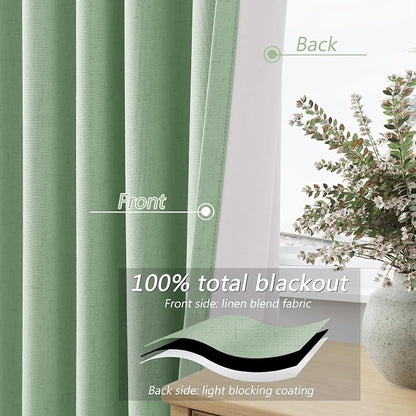 100% Blackout Curtains 102 Inch Length 2 Panels Set - Image 4