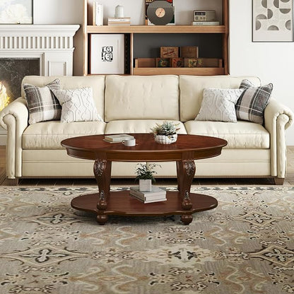 LKTART 42" Vintage Oval Coffee Table - Image 8