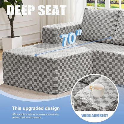 Hobestluk Modular Sectional Sofa Memory Foam Couch Oversized Sectional Sofa - Image 5