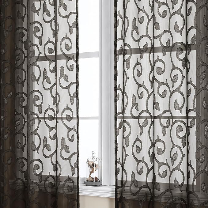 Furman Chocolate Sheer Curtains 72 inches Long by OWENIE