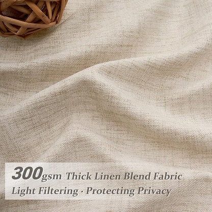 Extra Wide 70 Inch Light Filtering Curtains 108 Inches Long 2 Panels Set - Image 2