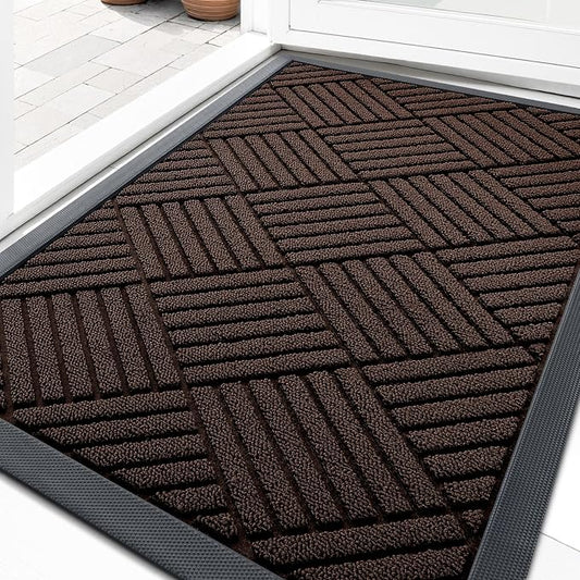 OLANLY Front Door Mat Outside Entrance, Waterproof Heavy-Duty Doormat | 29.5x17 by OLANLY