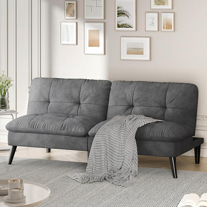 Shintenchi Futon Sofa Bed, Foldable Small Velvet Couch Bed by Shintenchi%7CFurnitureMadeforRealLife