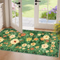 DUKINO 2x4 Entryway Rug, Floral Washable Kitchen Rugs Non Slip, Dark Green | by DUKINO