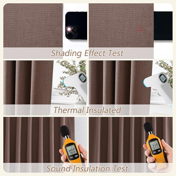 100% Blackout Curtains 120 Inch Length 2 Panels Set - Image 5