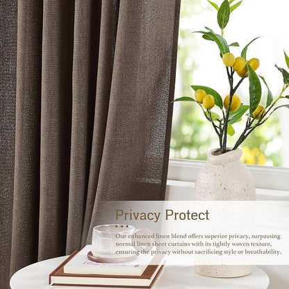 RYB HOME Linen Semi Sheer Curtains - Image 2