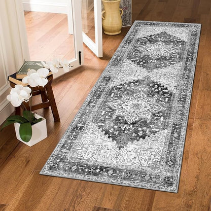 Yamaziot Washable Runner Rug, 2x5 Non-Slip Boho Vintage Hallway Kitchen Rug | - Image 7