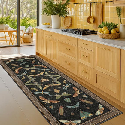 2x5 Black Washable Kitchen Runner Rugs Non Skid Washable - Image 3