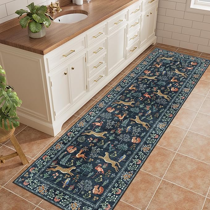 DUKINO 2x6 Runner Rug, Washable Animal Kitchen Rugs Non Slip, Low Pile - Image 3