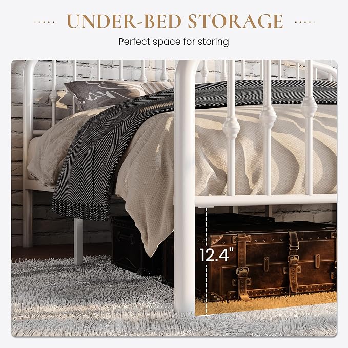 SHA CERLIN Queen Size Metal Platform Bed Frame - Image 6