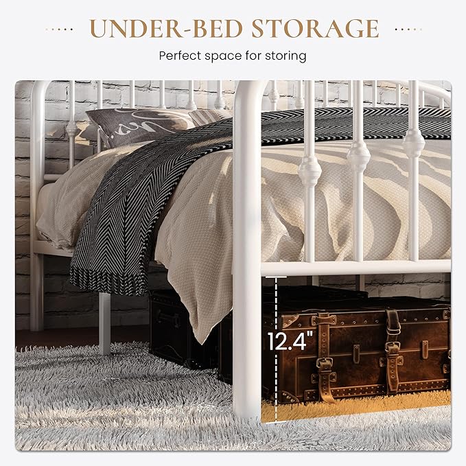 SHA CERLIN King Size Metal Platform Bed Frame - Image 5