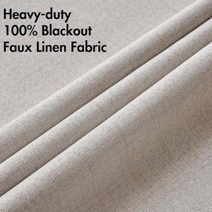 MIULEE 100% Blackout Linen Curtains - Image 2