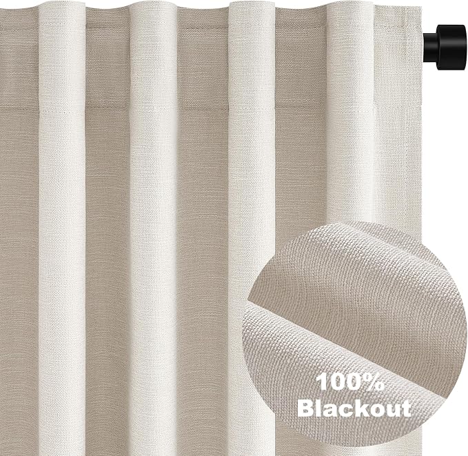 Extra Wide 70 Inch Length Blackout Curtains & Drapes 92 Inches Long 2 Panels Set - Image 9