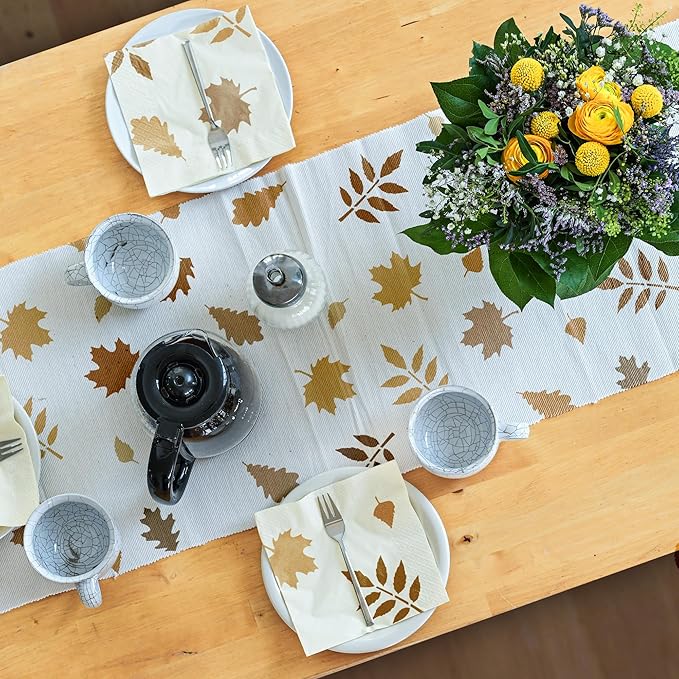 NAKLEO Painting Stencil for Crafts A3 11.8” x 16.5”, Autumn Leaves Nature Pattern, Reusable Plastic DIY & Scrapbooking Drawing Template, Decoupage Art Home Decor, Wall Wood Fabric Furniture