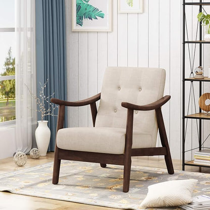 Christopher Knight Home Aurora Mid-Century Modern Accent Chair, Rubberwood - Image 2