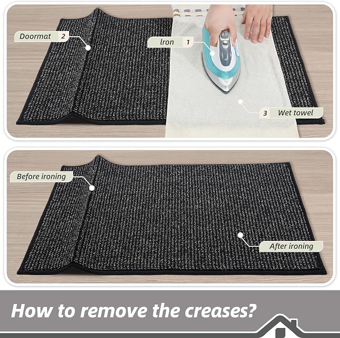 BEQHAUSE Dirt Trapper Door Mat 32" x 48", Non-Slip Washable Doormats, Low - Image 9