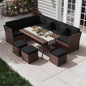 KIGOTY 7 Piece Patio Furniture Set, Outdoor PE Wicker Rattan Outdoor Dining Set by KIGOTY