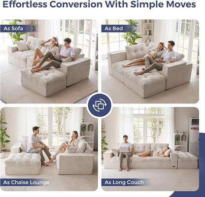 MAXYOYO Sectional Sofa Couch and Chaise Lounge, L Shaped Modern Cloud Couch - Image 3