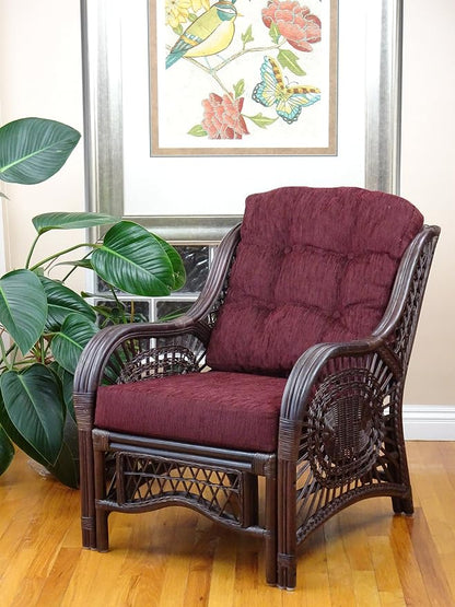 Malibu Lounge Set of 4: 2 Natural Rattan Wicker Chairs, Three-Seater Sofa - Image 7