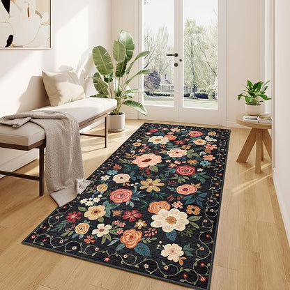 DUKINO 3x6 Runner Rug, Non Slip Floral Washable Rug - Image 6