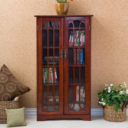 SEI Furniture - Window Pane Media Cabinet - Cherry - Transitional Design - Image 2