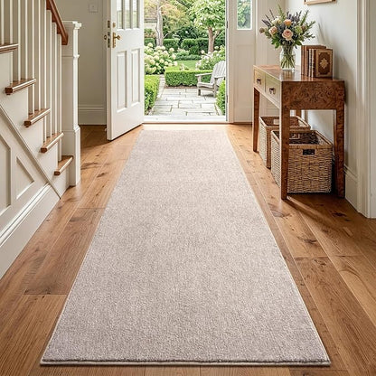 2x6 Oatmeal/White Runner Rug Washable Non-Slip - Image 2
