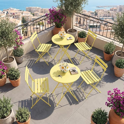 GarveeLife 3 Piece Outdoor Bistro Set, Metal Patio Furniture Set by GarveeLife