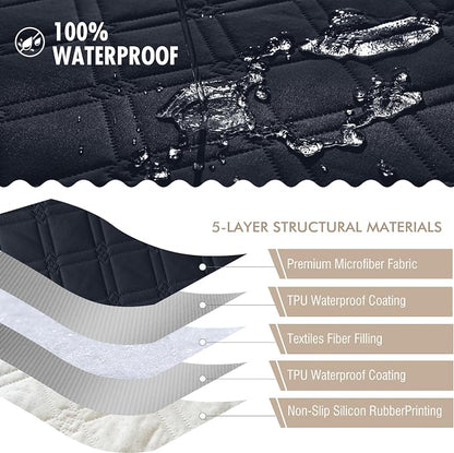 Genina Waterproof Couch Cover, Washable Anti-Slip 67 inch Sofa Covers - Image 5