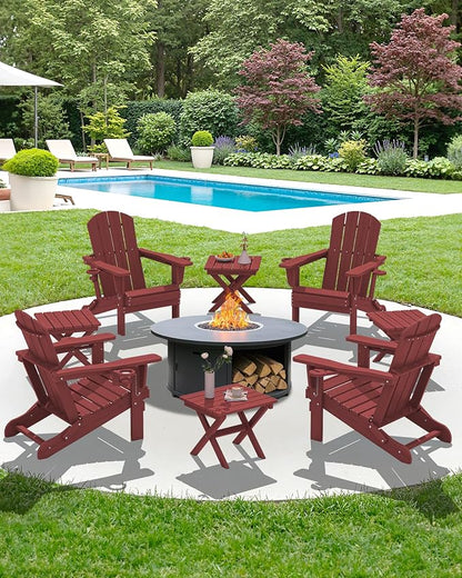 SERWALL Folding Outdoor Side Table Set of 4, Small Adirondack Side Table - Image 11