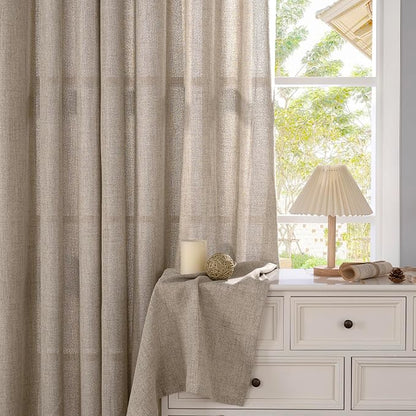 YoungsTex Dark Oatmeal Linen Curtains 54 Inch Length - Image 7