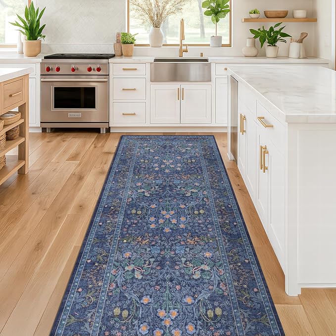 Dark Blue 3x10 Extra Long Wide Runner Rug - Image 3