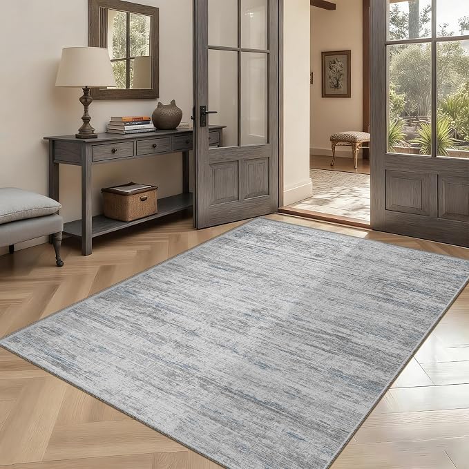 4x6 Rug - Stain Resistant Abstract Washable Rugs, Anti Slip Area Rugs by Unknown