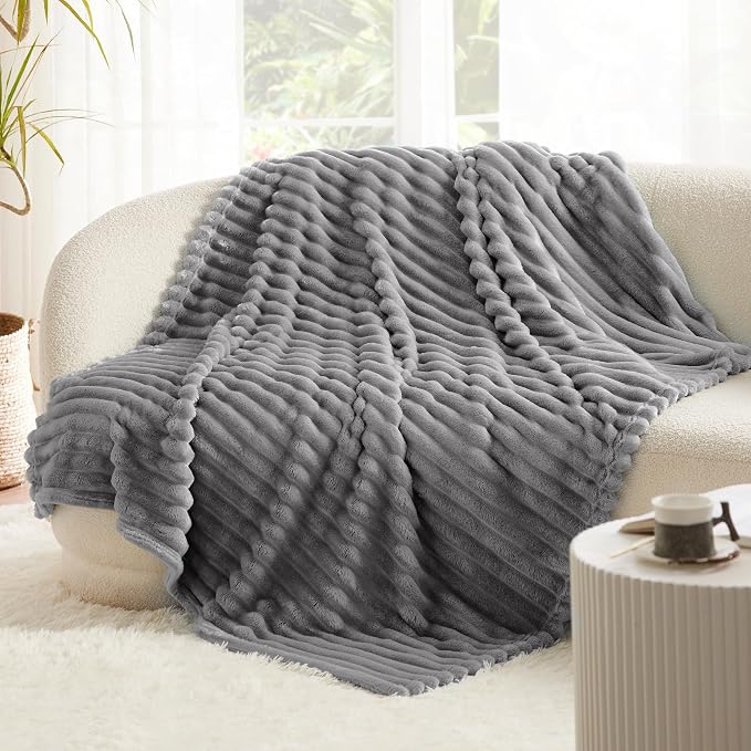 Bedsure Soft Throw Blanket for Couch Decor Gifts Frost Gray 50"x70" | Birthday - Image 9