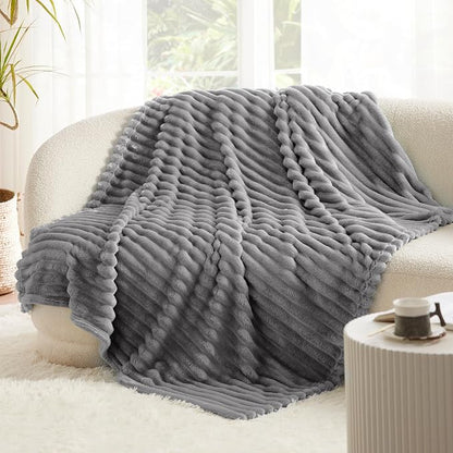 Bedsure Soft Throw Blanket for Couch Decor Gifts Frost Gray 50"x70" | Birthday - Image 9