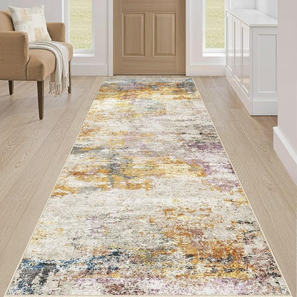 LOONGRUG Runner Rug 2x5 Washable Non-Slip Kitchen Neutral Modern Rug | Abstract - Image 4