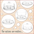 Homeries Acrylic Cake Stand with Lid, Cake Plate, (6 in 1) Multi-Functional Serving Platter, Large Cake Stand with Dome, Cake display stand with lid & Cake Dome - Use as Cake Holder, Cake Cover