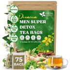 FreshDrinkUS, Premium 75 Tea Bags Men Super Detox Tea – Herbal Blend with Senna, Dandelion Root, Ginger, Peppermint & More – 100% Natural, Sugar-Free. Caffeine-Free. Gluten-Free. Vegan