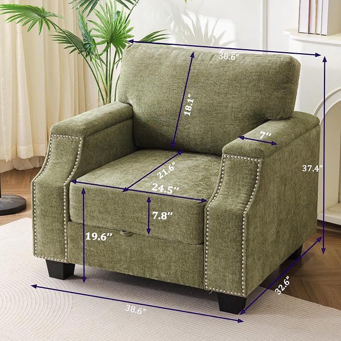 Rexulqo Oversized Accent Chair Set of 2, Oversized Armchair - Image 2