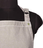 AMOUR INFINI Cotton Solid Aprons for Women with Pocket, Adjustable Strap and Waist Ties Washed Chef Aprons for Cooking, Baking and Gardening (Beige)